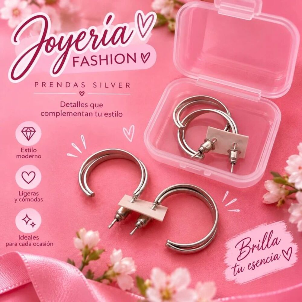 Silver Hoop Earrings Double Hoop – New with Box
